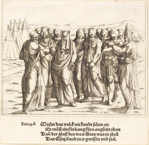 Mozes Spreekt tot de Kinderen van Israël, 1548 door Augustin Hirschvogel