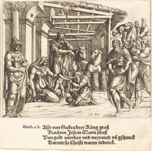 De Aanbidding der Wijzen, 1548 door Augustin Hirschvogel