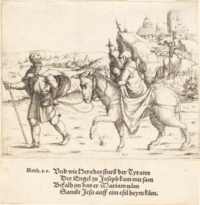 De Heilige Familie keert terug uit Egypte, 1549 door Augustin Hirschvogel