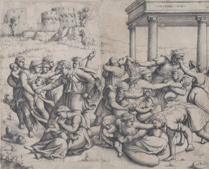 De kindermoord, 1545 door Augustin Hirschvogel