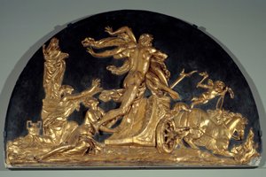 Het vuur of Pluto ontvoert Proserpina, laag stucwerk reliëf door Augustin Pajou door Augustin Pajou