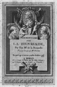 Frontispice van het commentaar door de la Beaumelle van 