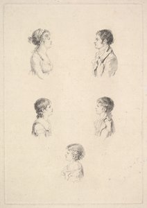 De familie Renouard, 1801 door Augustin de Saint Aubin