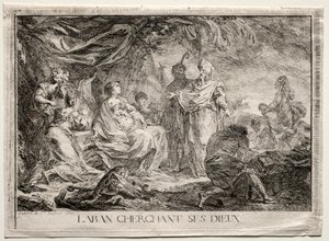 Laban op zoek naar zijn goden door Augustin de Saint Aubin
