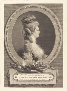 Louise Emilie Barones de *** door Augustin de Saint Aubin