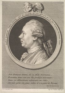 Portret van André Danican Philidor, 1772 door Augustin de Saint Aubin