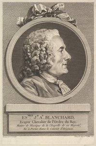 Portret van Esprit-Joseph-Antoine Blanchard, 1767 door Augustin de Saint Aubin