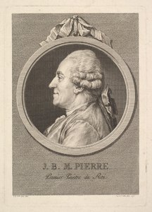 Portret van Jean-Baptiste-Marie Pierre door Augustin de Saint Aubin