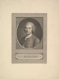 Portret van Jean-Jacques Rousseau door Augustin de Saint Aubin