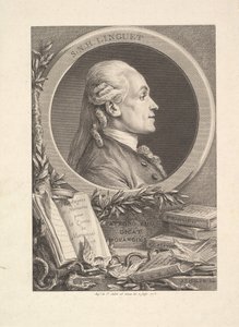 Portret van Simon-Nicolas-Henri Linguet, 1773 door Augustin de Saint Aubin