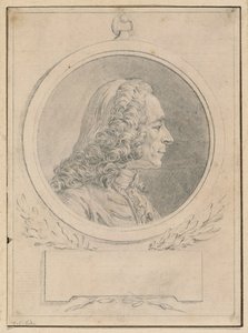 Portret van Voltaire, naar zijn buste door Jean-Baptiste Lemoyne II