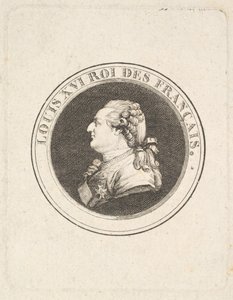 Afdruk van een portretmedaille van Lodewijk XVI door Augustin de Saint Aubin