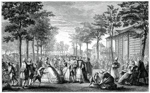 De Promenade, Parijs, 1885 door Augustin de Saint Aubin