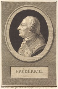 Frederik II door Augustin de Saint Aubin after Barthelemy Blaise