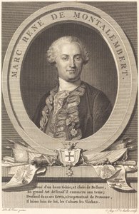 Marc René de Montalembert door Augustin de Saint Aubin after Maurice Quentin