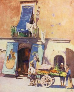 Straatscène, De Marina, Napels door Augustine Fitzgerald