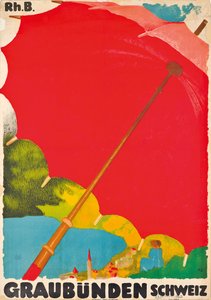 Poster die Graubunden, Zwitserland adverteert door Augusto Giacometti