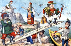 De kwestie van de Balkan, c.1900 (illustratie) door Augusto Grossi