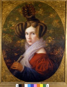 Portret van Margherita Barezzi (1814-1840) eerste vrouw van Giuseppe Verdi door Augusto Mussini