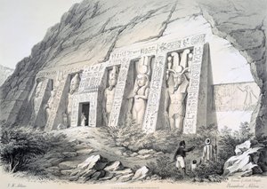 Exterieur van de Noordelijke Tempel, Ebsamboul, Nubië, ca. 1850 door Augustus Butler