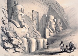 Exterieur van de Zuidelijke Tempel, Ebsamboul, Nubië, ca. 1850