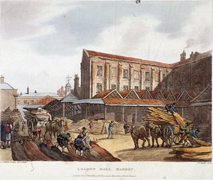 Leadenhall Market, Londen door Augustus Charles Pugin, Thomas Rowlandson