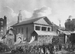 St. Pauls Kerk, Covent Garden Market, tijdens de Westminster verkiezing in 1808, 1911