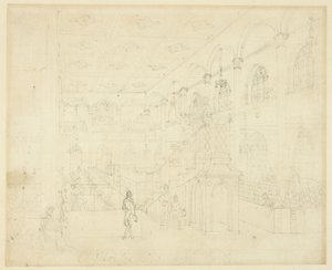 Studie voor Kapel van de Filantropische Vereniging, uit Microcosm of London door Augustus Charles Pugin