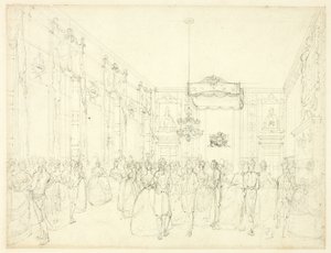 Studie voor de Salon, St. James, uit Microcosm of London door Augustus Charles Pugin