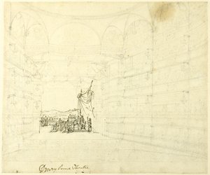 Studie voor Drurylane Theater, uit Microcosm of London