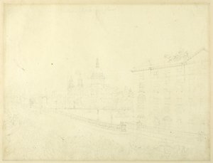 Studie voor brand in Londen, van Microcosm of London door Augustus Charles Pugin