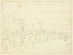 Studie voor Paardenwapenrustingtoren, uit Microcosm of London door Augustus Charles Pugin
