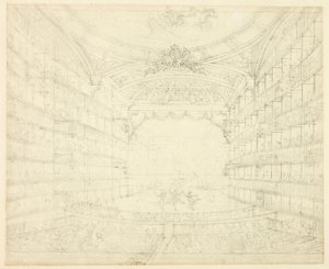 Studie voor Opera House, uit Microcosm of London door Augustus Charles Pugin