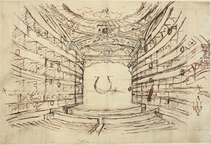 Studie voor Opera House, uit Microcosm of London