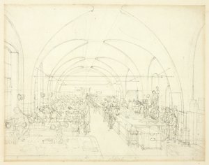 Studie voor het postkantoor, uit Microcosm of London door Augustus Charles Pugin