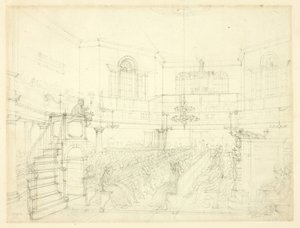Studie voor de Magdalenakapel, uit Microkosmos van Londen