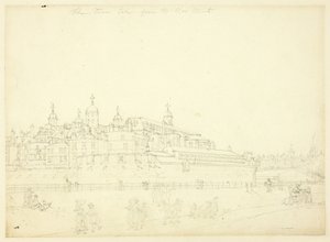 Studie voor De toren genomen van de nieuwe munt, uit Microcosm of London door Augustus Charles Pugin