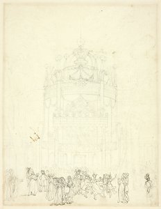 Studie voor Vauxhall Garden door Augustus Charles Pugin