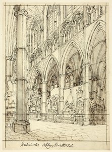 Studie voor Westminster Abbey, uit Microcosm of London
