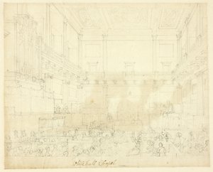 Studie voor Whitehall Chapel, uit Microcosm of London