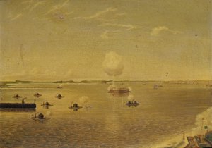 Aanval op Fort Sumter, 7 april 1863 door Augustus Grinevald