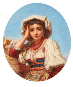 Hoofd van een Italiaans meisje