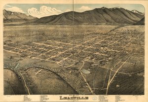 Vogelvlucht van Leadville, Lake County, Colo. 1879 door Augustus Koch