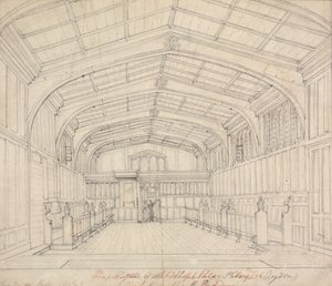 Kapel van het Paleis van de Aartsbisschop, Croydon: Uitzicht vanaf het Oostelijke Eind
