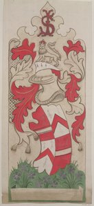 Ontwerp voor de decoratie van het Parlement (potlood, gouache & wc op papier)