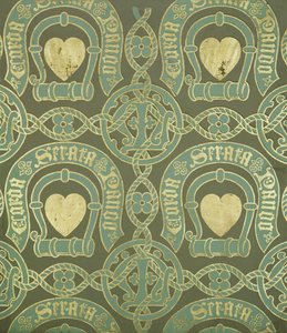 Hartmotief kerkelijk behangontwerp door Augustus Welby Northmore Pugin