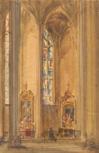 Interieur van een gotische kerk door Augustus Welby Northmore Pugin