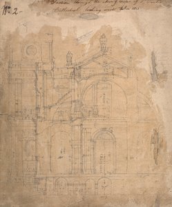 Doorsnede door het schip van de zijbeuken van de St. Paul