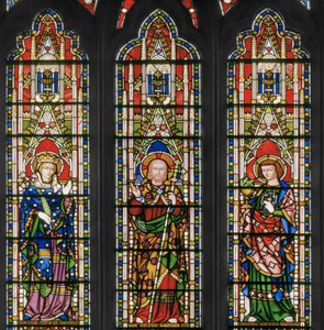 Maagd Maria en Christus met Heiligen, Oostraam (detail) door Augustus Welby Northmore Pugin