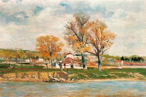 De oevers van de Manzanares-rivier door Aureliano de Beruete